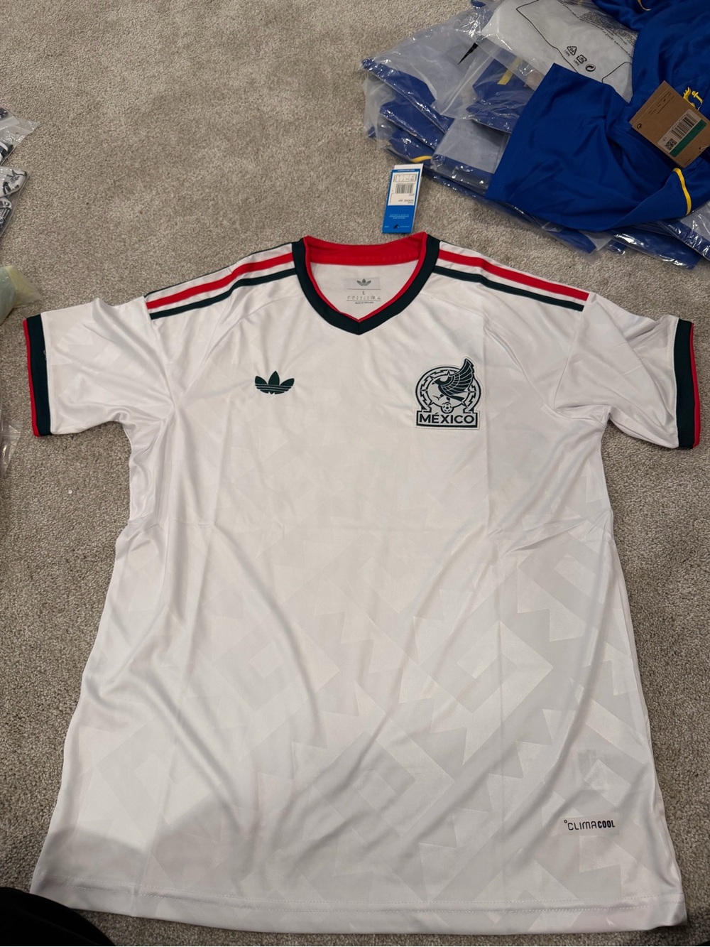 2026 World Cup Mexico White away soccer jersey slim fit jersey